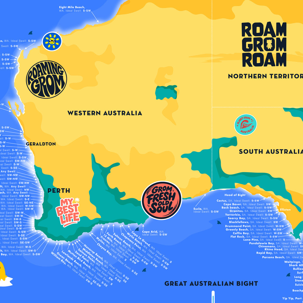 Great Surf Breaks of Australia (Grom's &amp; Big Grom's map)