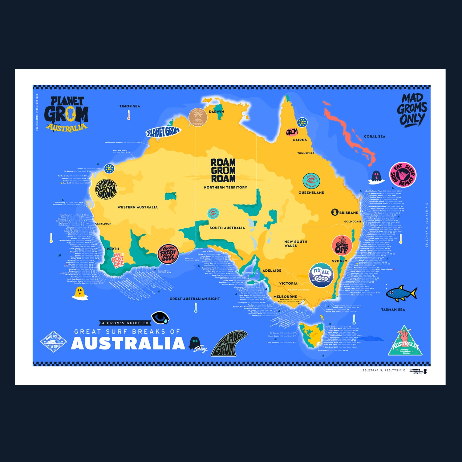 Great Surf Breaks of Australia (Grom's &amp; Big Grom's map)